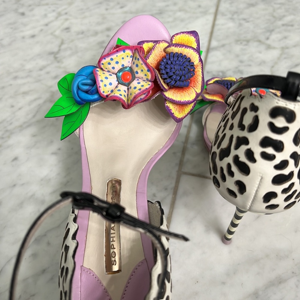 Sophia Webster Lilaco Floral Jungle Sandals Heels 37.5 - Picture 4 of 6